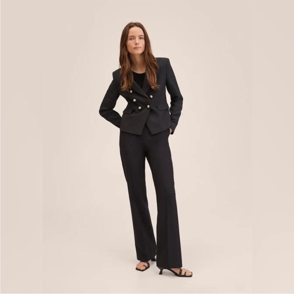 New Mango Double breasted blazer jacket black and gold buttons - Picture 7 of 11